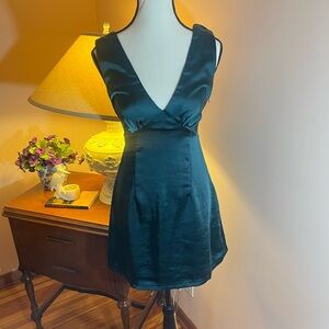 Elegant Black Satin Dress